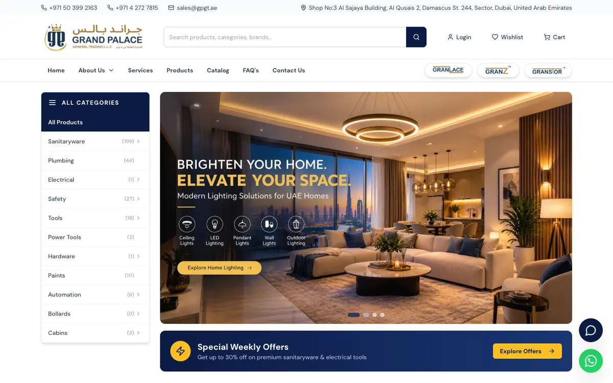 Grand Palace General Trading website