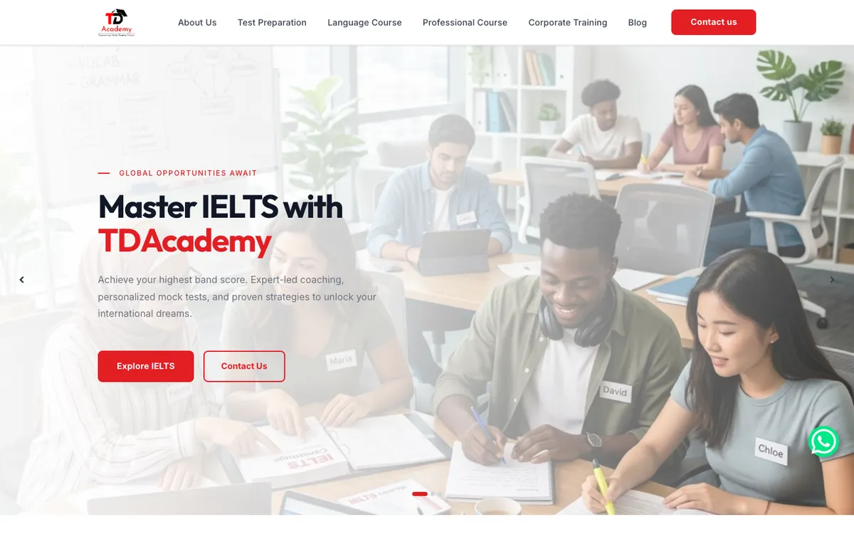 TD Academy website